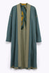 Reversible long coat in cotton blend jacquard with pockets